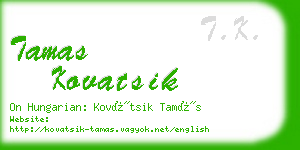 tamas kovatsik business card